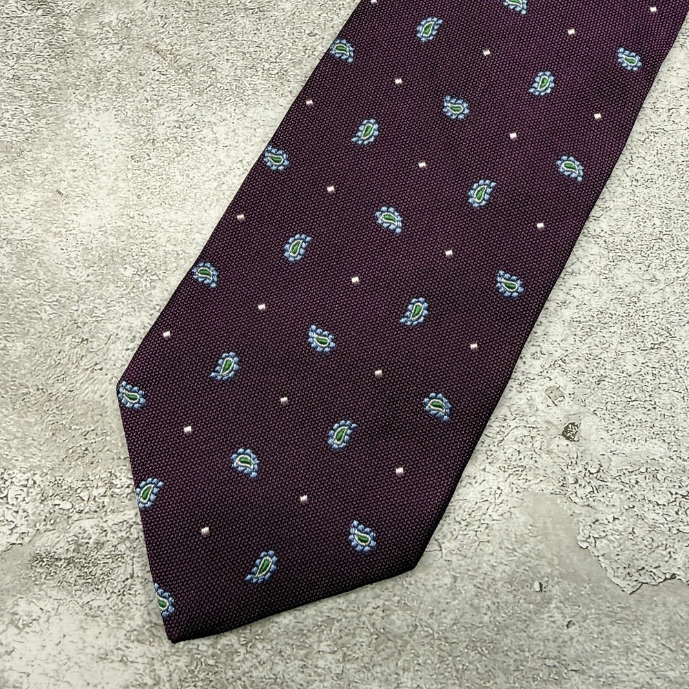 Brooks Brothers‎ Silk Tie Mens One Size Purple Paisley Made In USA Necktie